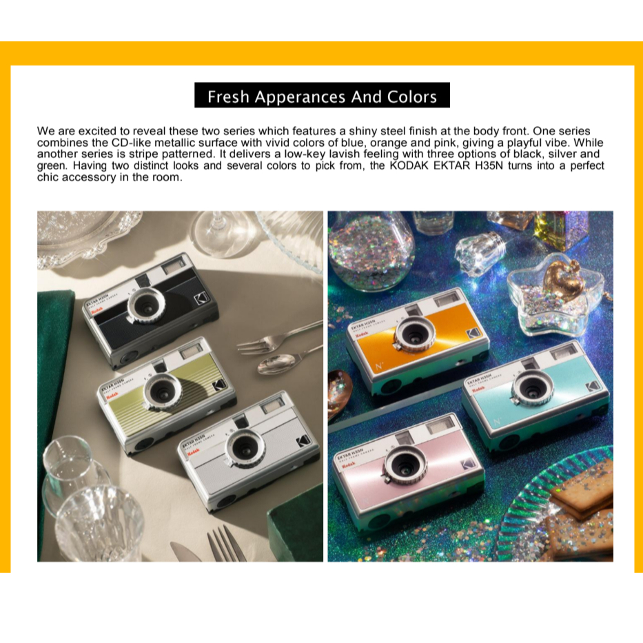 Kodak Film Camera Ektar H35N Bảo Hành Chính Hãng 12 Tháng, Khung Half Frame