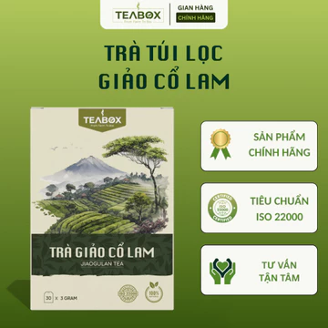 Trà Giảo Cổ Lam TEABOX Hộp 30 Túi Lọc Tem Chỉ x 3 Gram Tiêu Chuẩn ISO 22000