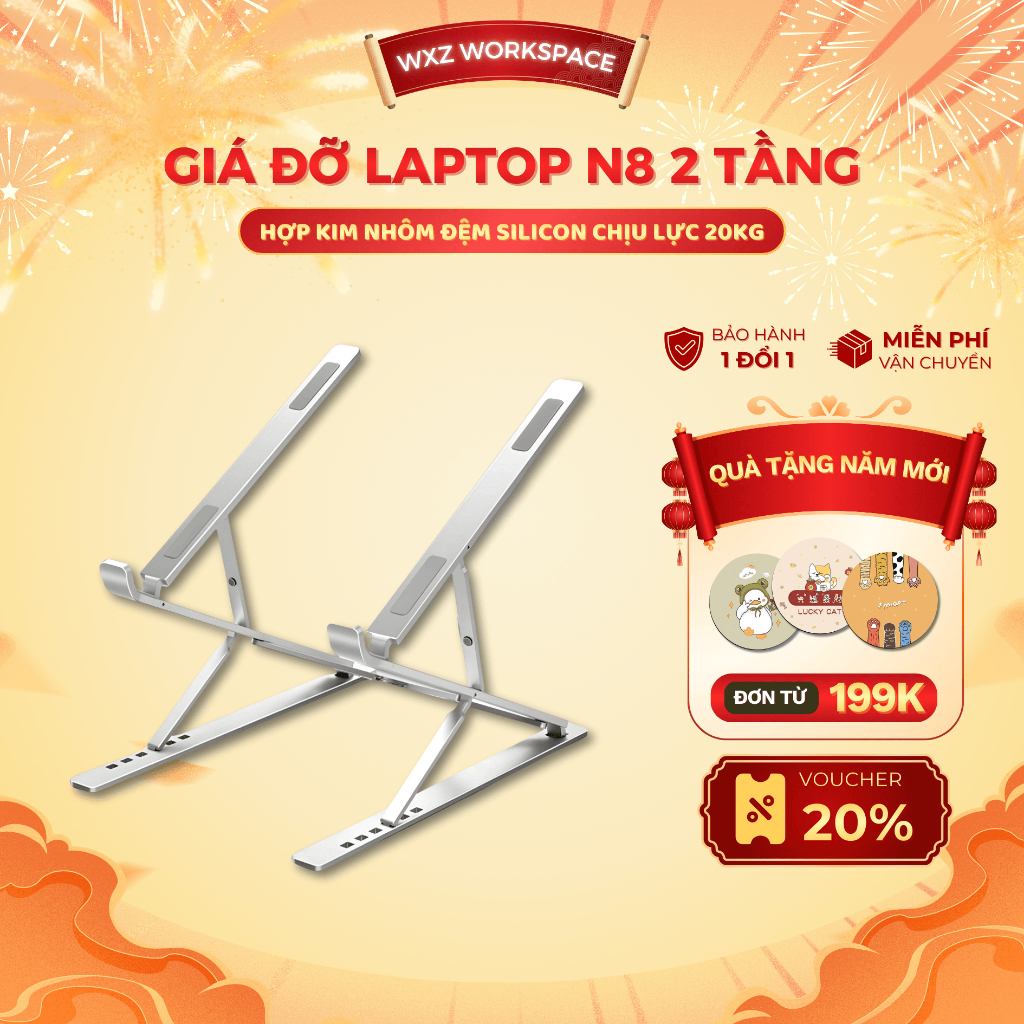 Giá Đỡ Laptop N8 Hợp Kim Nhôm 2 Tầng - Hình Ảnh Thực Tế