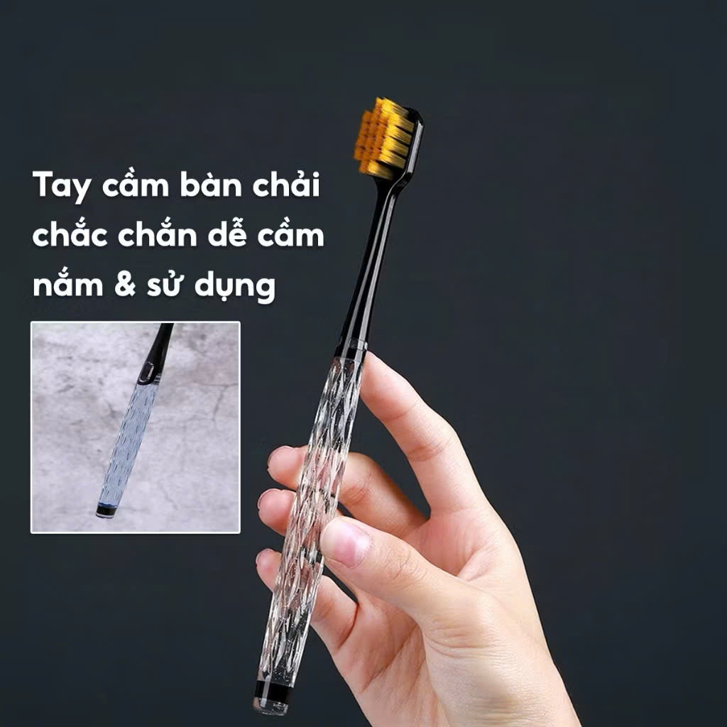 Bàn Chải Đánh Răng Pha Lê, Bàn Chải Lông Mềm Mịn Kiểu Dáng Sang Trọng
