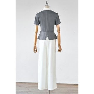 Áo Kiểu Nữ LAMER FASHION Dáng Peplum Phối Cổ Dây Hoa Áo Kiểu Nữ Công Sở Dáng Ôm Phối Màu L61B26Q003