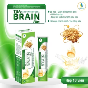Viên sủi bổ não TSA BRAIN PLUS- hỗ trợ hoạt huyết, tăng cường tuần hoàn máu não (hộp 10 viên)