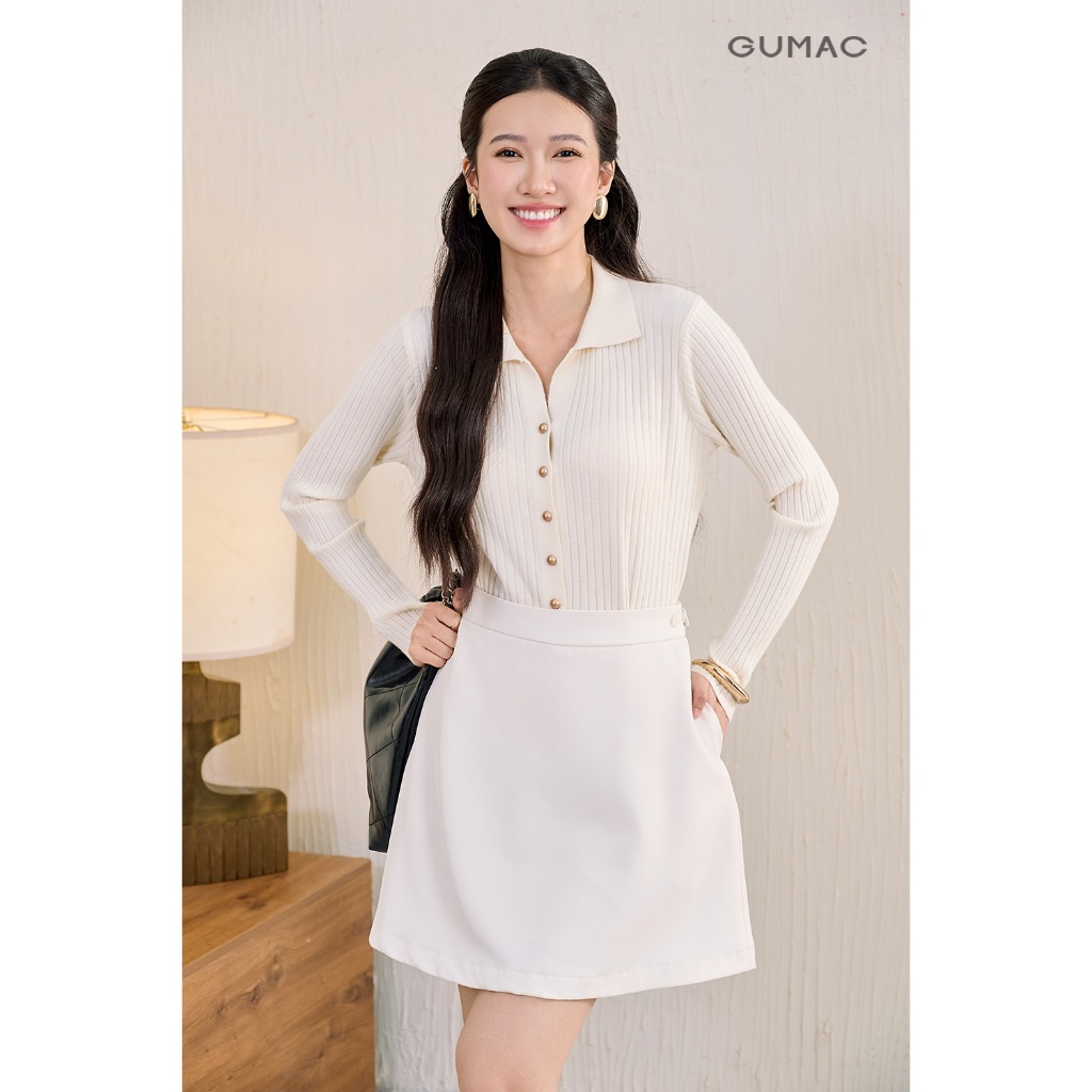 Áo len cardigan nữ GUMAC form suông có dộ ôm nhẹ nút kiểu  AF11035