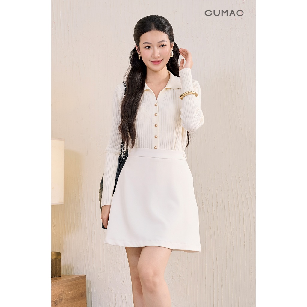 Áo len cardigan nữ GUMAC form suông có dộ ôm nhẹ nút kiểu  AF11035