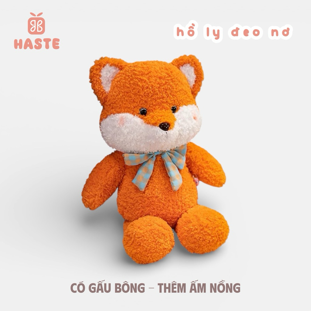 Gấu Thú Bông Cáo Cam Hồ Ly Đeo Nơ Lông Bông Xù Mặt Bư Siêu Mềm Mịn Siêu Dễ Thương Quà Tặng Độc Đáo