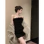 Váy ống viền lông sang chảnh, dự tiệc, đi chơi, đi sinh nhật, phong cách quý cô sang chảnh, kết hợp áo lông