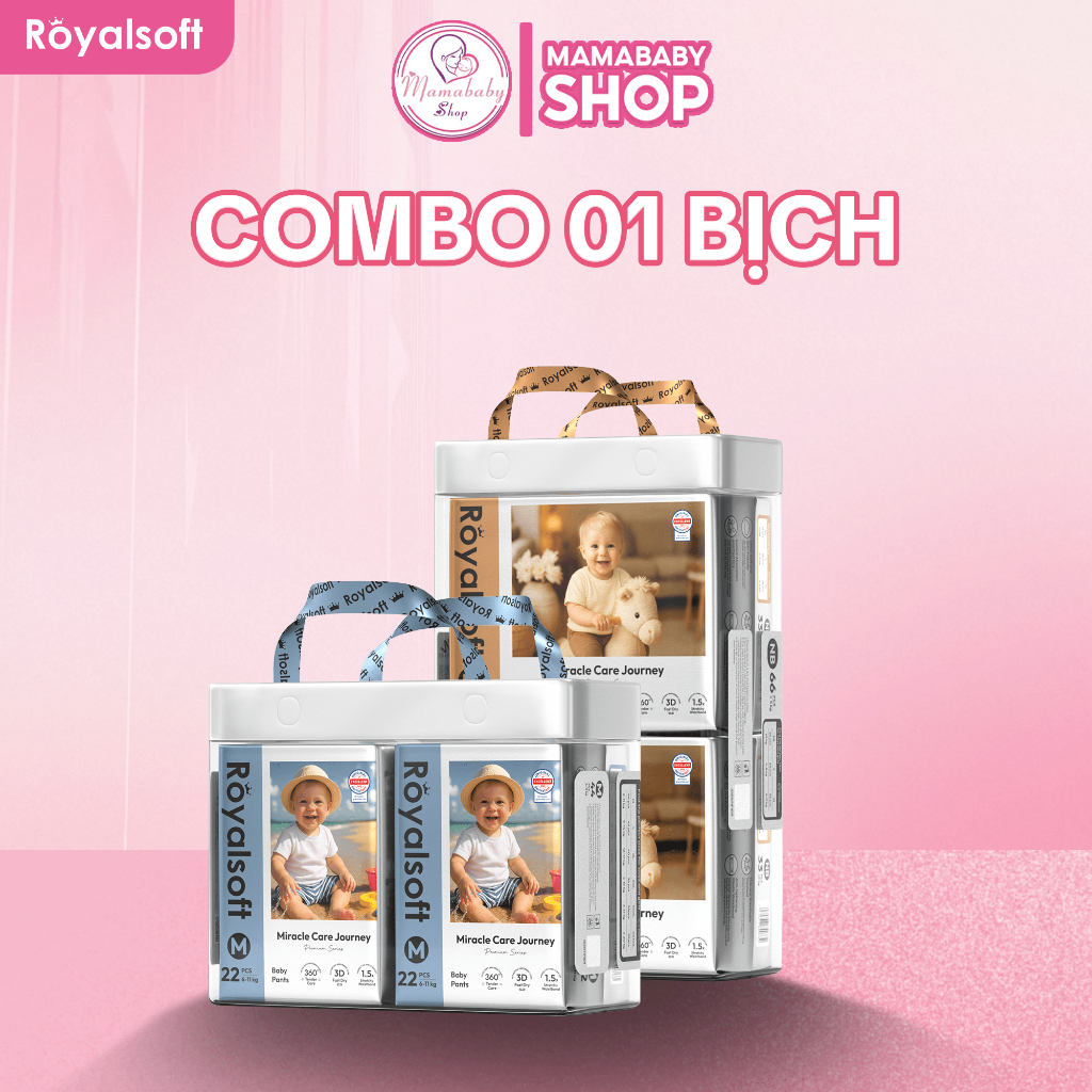 [KHÔNG QUÀ] Tã Dán, Bỉm Quần Royalsoft Cao Cấp Siêu Mỏng 1.5mm Thấm Hút 5D Khô Thoáng Ngừa Hăm