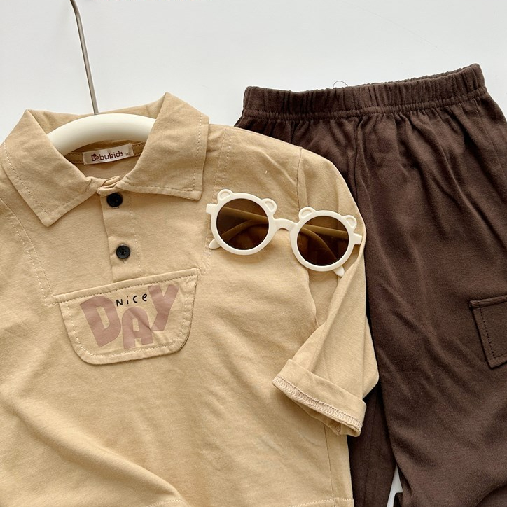 Set bộ polo dài tay bé trai 1-6 tuổi Miniumbaby mix nắp túi ngực, chất cotton mềm mại co giãn SB2385