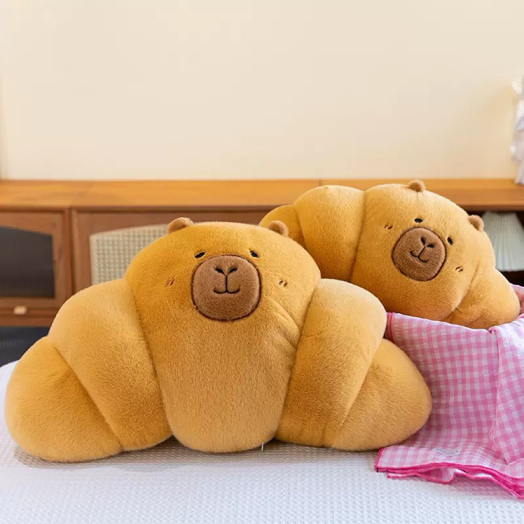 Gấu Thú Bông Capybara Bánh Sừng Trâu Croissant Chuột Lang Nước Siêu Mềm Mịn Siêu Dễ Thương Quà Tặng Độc Đáo
