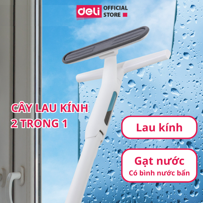 Cây Lau Kính Thông Minh Deli 2 Trong 1 Gạt Nước, Thu Nước Bẩn Có Thể Tháo Rời, Cán Nhôm Độ Dài Linh Hoạt