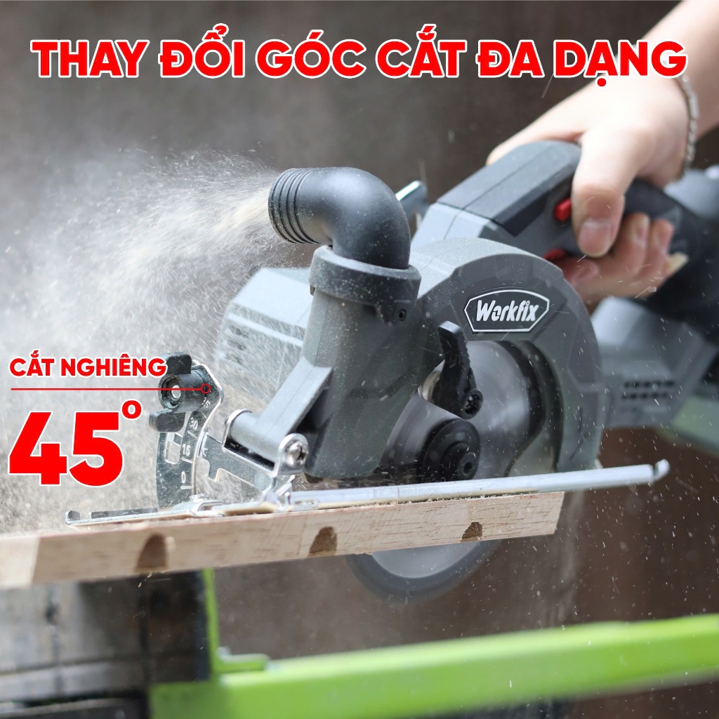 Máy Cắt Đĩa Đa Năng WORKFIX WF-CS150PRO, Tốc Độ 6800v/p, Không Than, Đường Kính Lưỡi Tối Đa 150mm