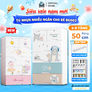 Tủ Nhựa Cho Bé Pakey Chính Hãng, Tủ Quần Áo Trẻ Em Nhiều Ngăn Có Bánh Xe, Mẫu Mới Nhất 2026