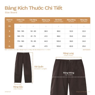 3PhầnTư - Quần Dài Unisex Ống Cong Vải Taslan Dù Gió Nhăn Thế Hệ Mới Nhẹ Thoáng - BMTM25001