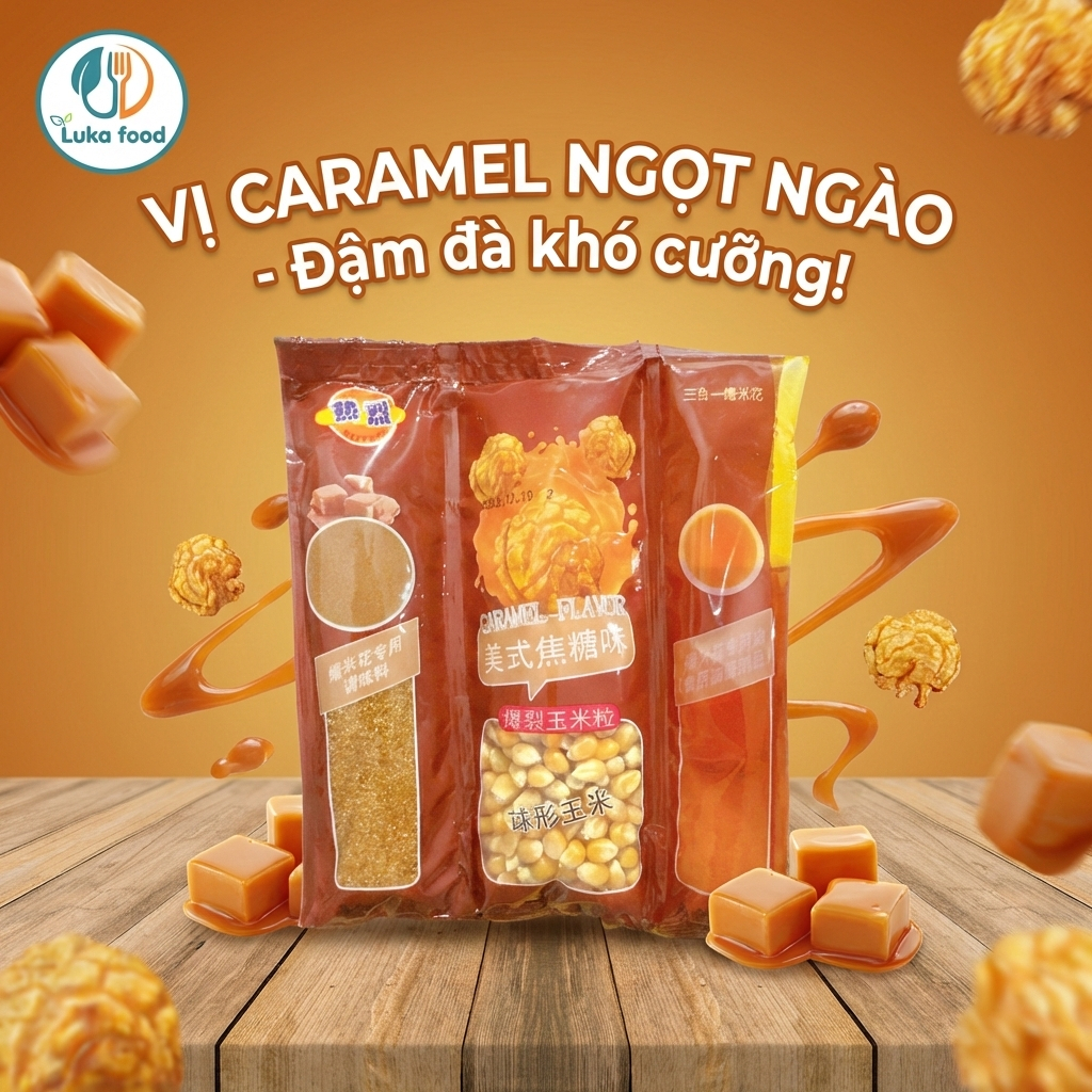 Set Nguyên Liệu Bắp Rang Bơ 3 In 1 Tự Nổ Tại Nhà 150g (5 Vị) - Bắp Mỹ Hạt Tròn Siêu Ngon - Luka Food