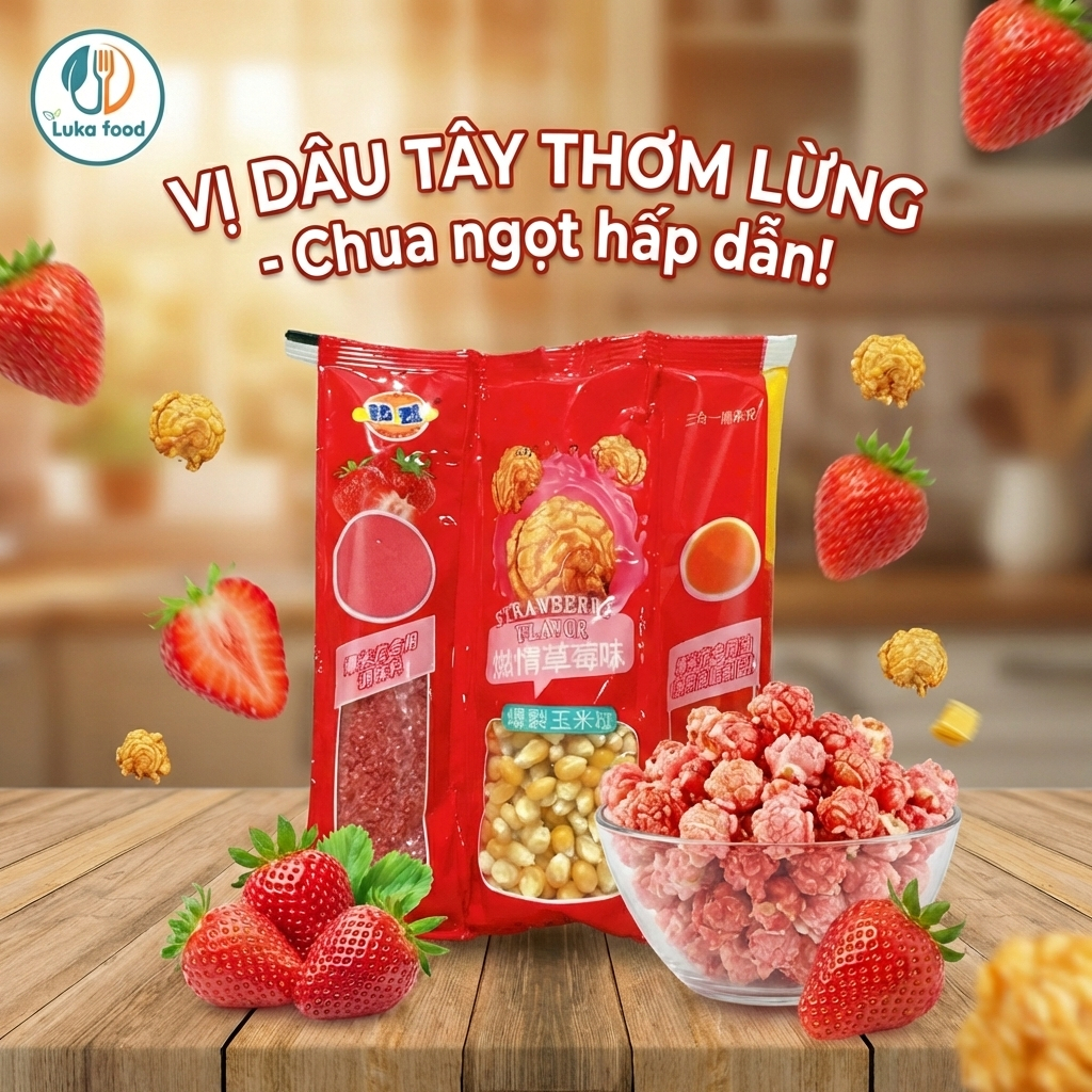 Set Nguyên Liệu Bắp Rang Bơ 3 In 1 Tự Nổ Tại Nhà 150g (5 Vị) - Bắp Mỹ Hạt Tròn Siêu Ngon - Luka Food