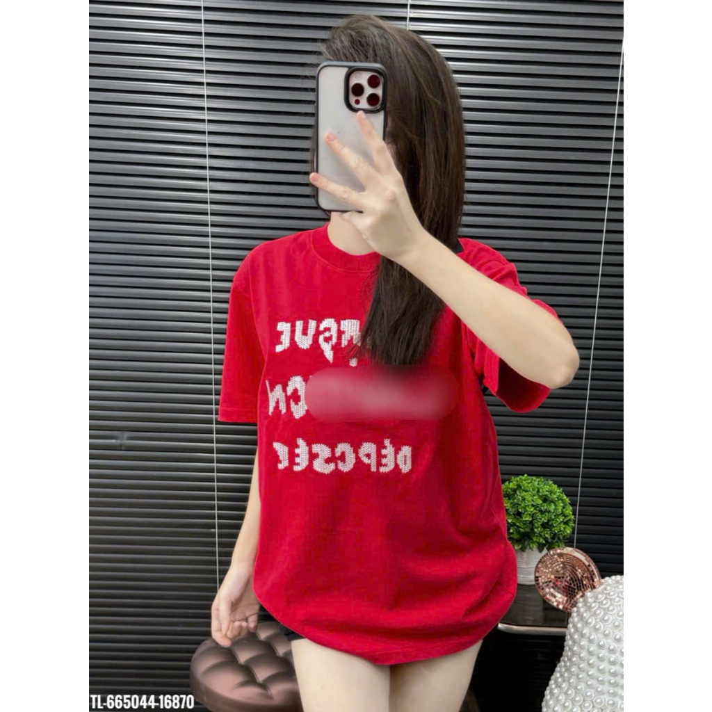 ÁO thun nam QC cổ tròn họa tiết thêu tay ngắn phong cách trẻ trung chuẩn from