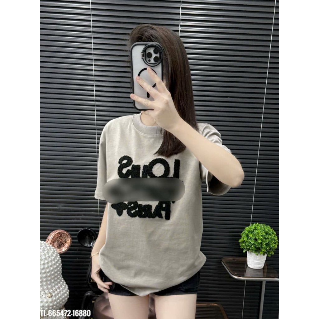 ÁO thun nam QC cổ tròn họa tiết thêu tay ngắn phong cách trẻ trung chuẩn from