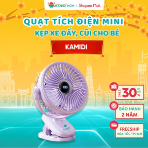 Quạt Tích Điện Mini Kamidi - Quạt Kẹp Xe Đẩy, Quạt Kẹp Nôi Cho Bé