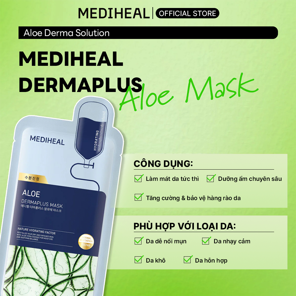 [KOL1] Combo 10 Mặt Nạ dưỡng da Mediheal Dermaplus Sheet Mask 22ml