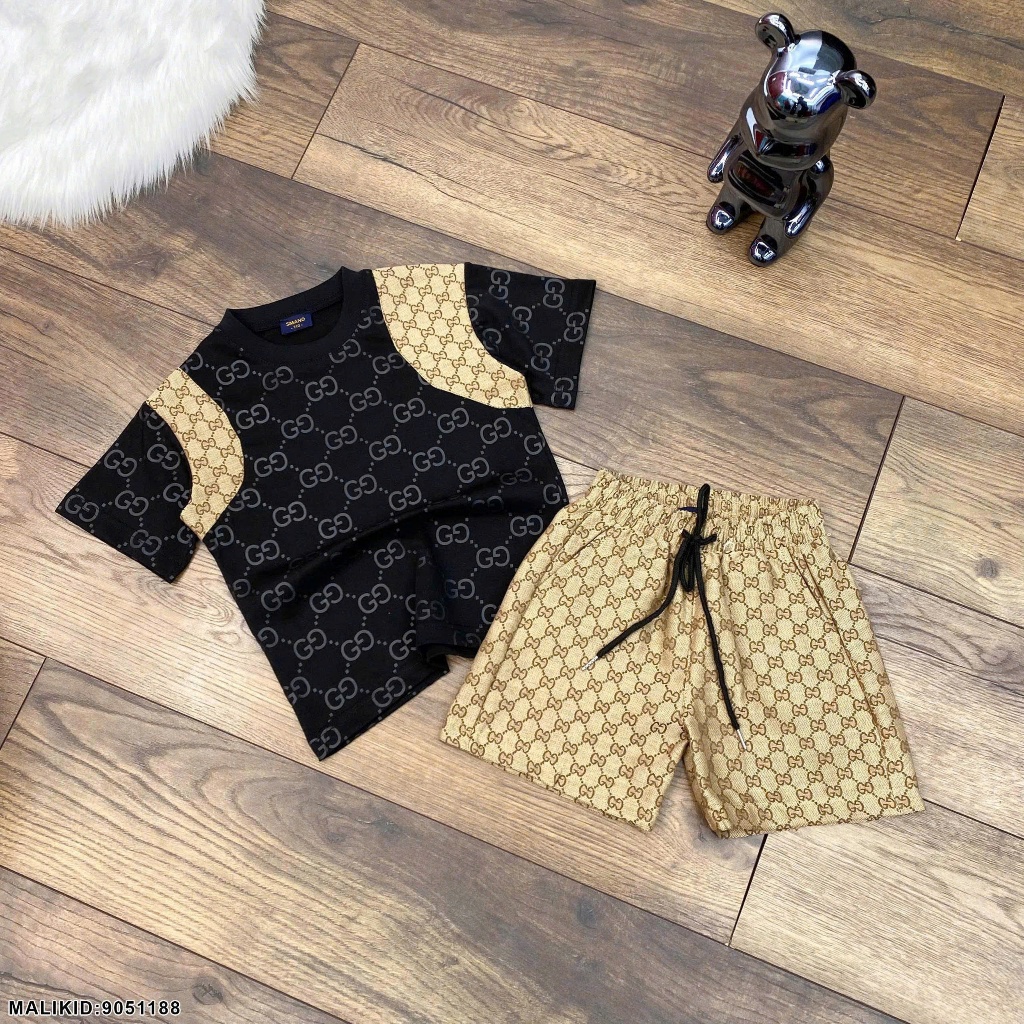 Set bộ bé trai ngắn tay mix cầu vai phong cách boy phố siêu đep-Bộ thun bé trai BB cổ tròn hàng cao cấp