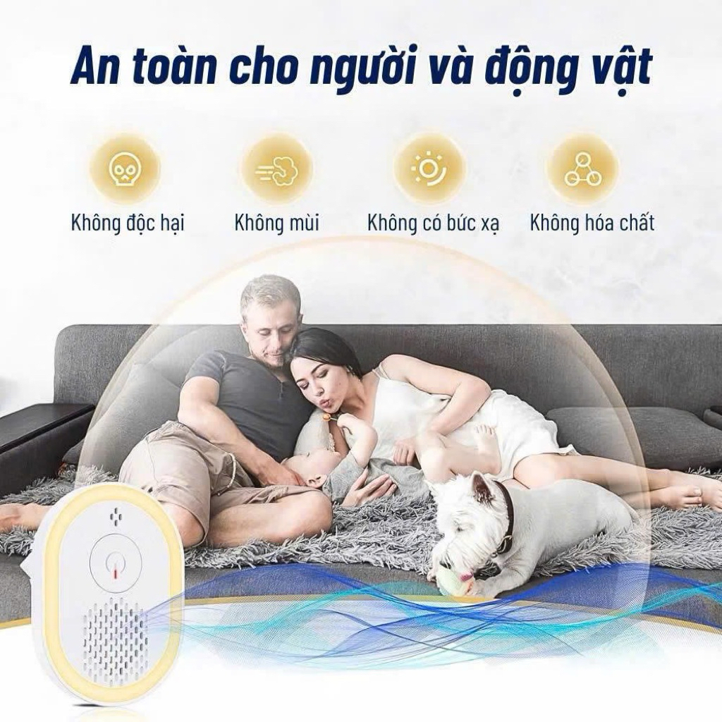 Máy Đuổi Côn Trùng Cắm Điện Thông Minh – Đèn Ngủ Cảm Biến Ngày Đêm, Không Mùi, An Toàn