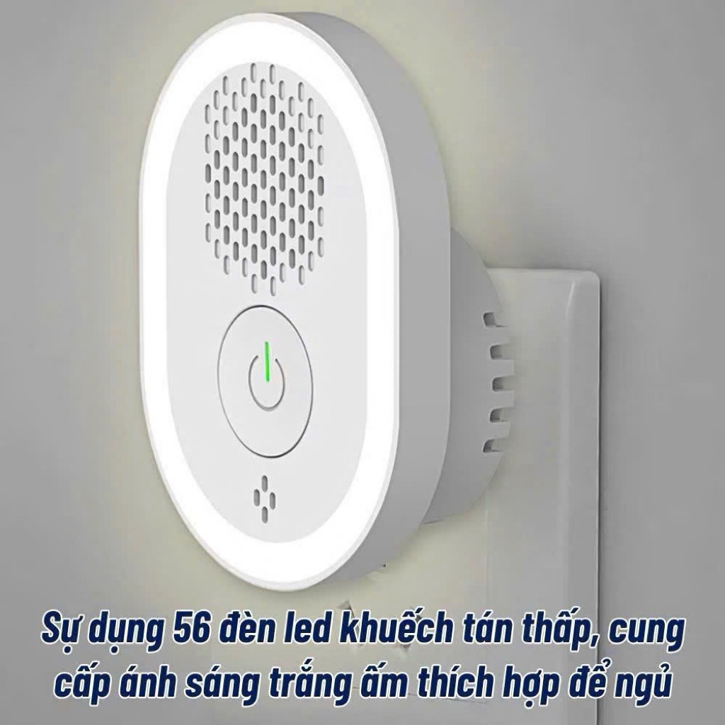 Máy Đuổi Côn Trùng Cắm Điện Thông Minh – Đèn Ngủ Cảm Biến Ngày Đêm, Không Mùi, An Toàn