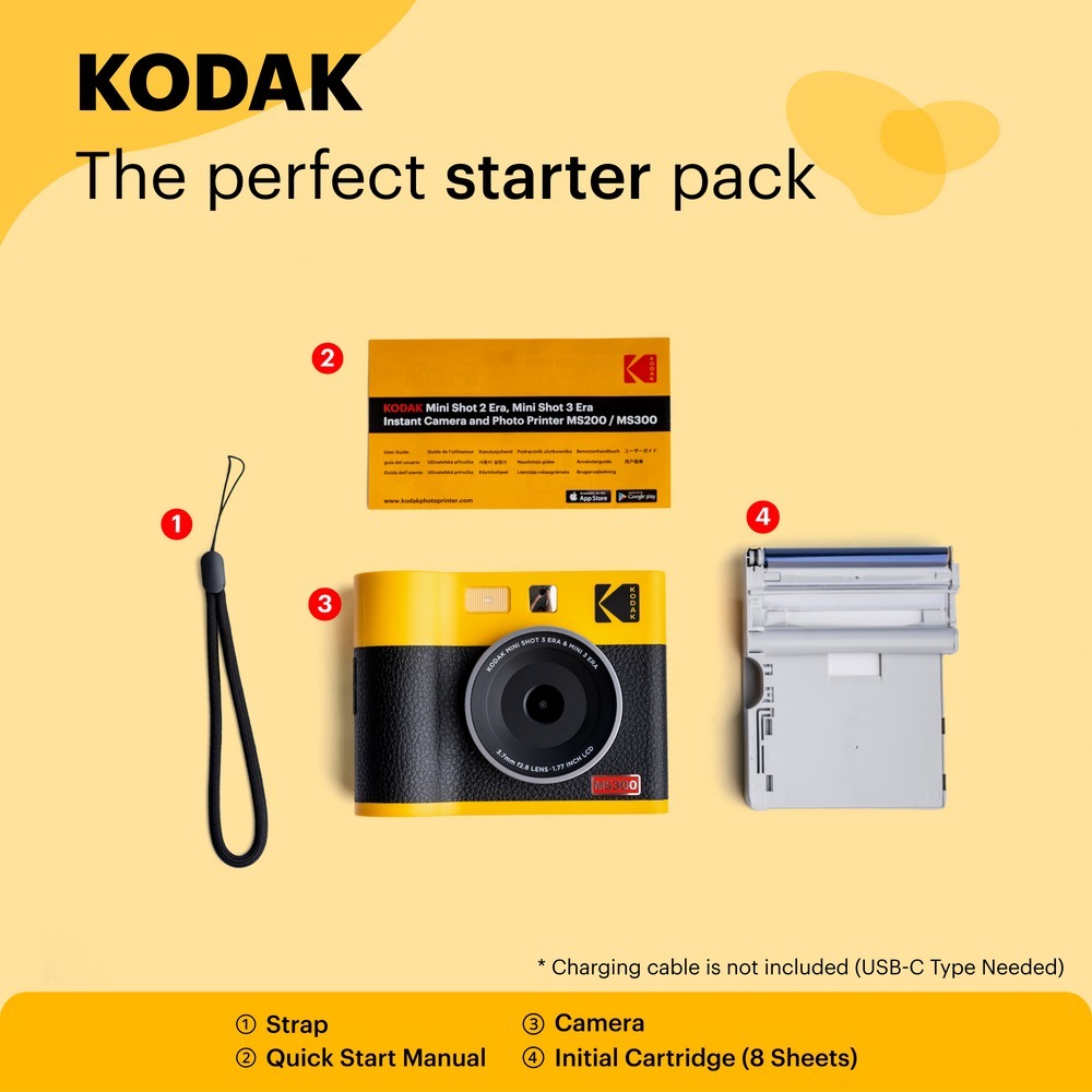 Máy Ảnh Chụp Lấy Ngay Kodak Mini Shot MS300, 3x3 inch, Bảo Hành 12 Tháng