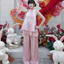 QC_ Set đồ lam, set cách tân thiết kế áo Gấm hoa cố yếm 2 tầng form babydoll xoè kèm quần dài Lụa