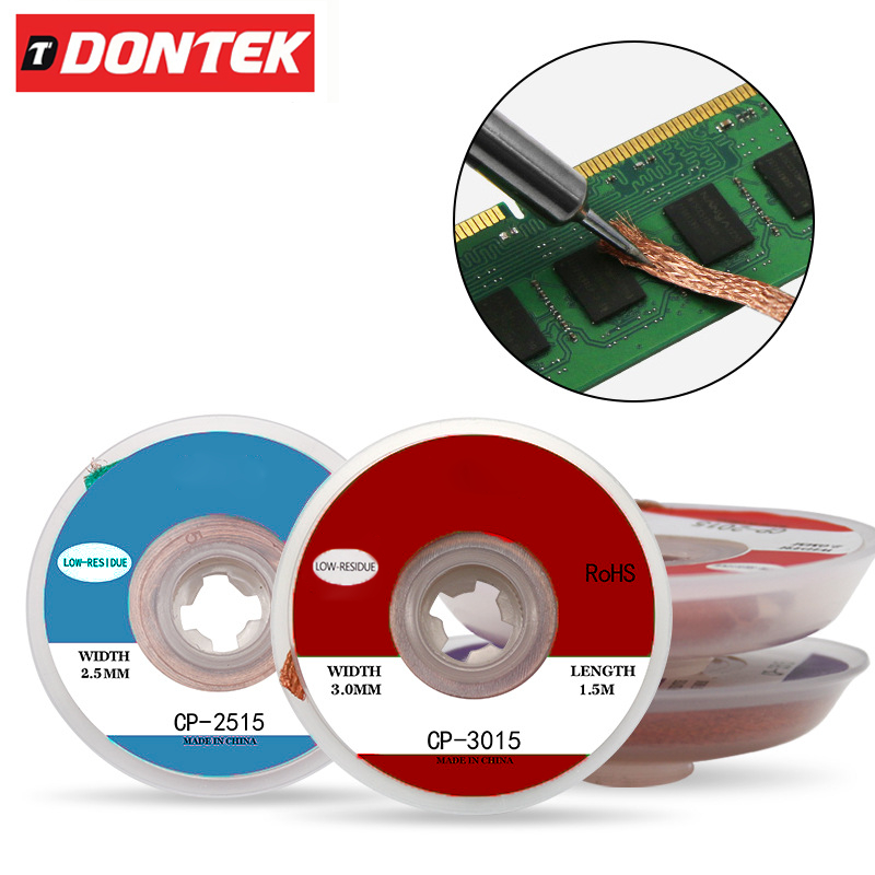 Bộ 2 Cuộn Dây Hút Thiếc Hàn Chì Điện Tử Dài 1.5m DONTEK Các Kich Thước ...
