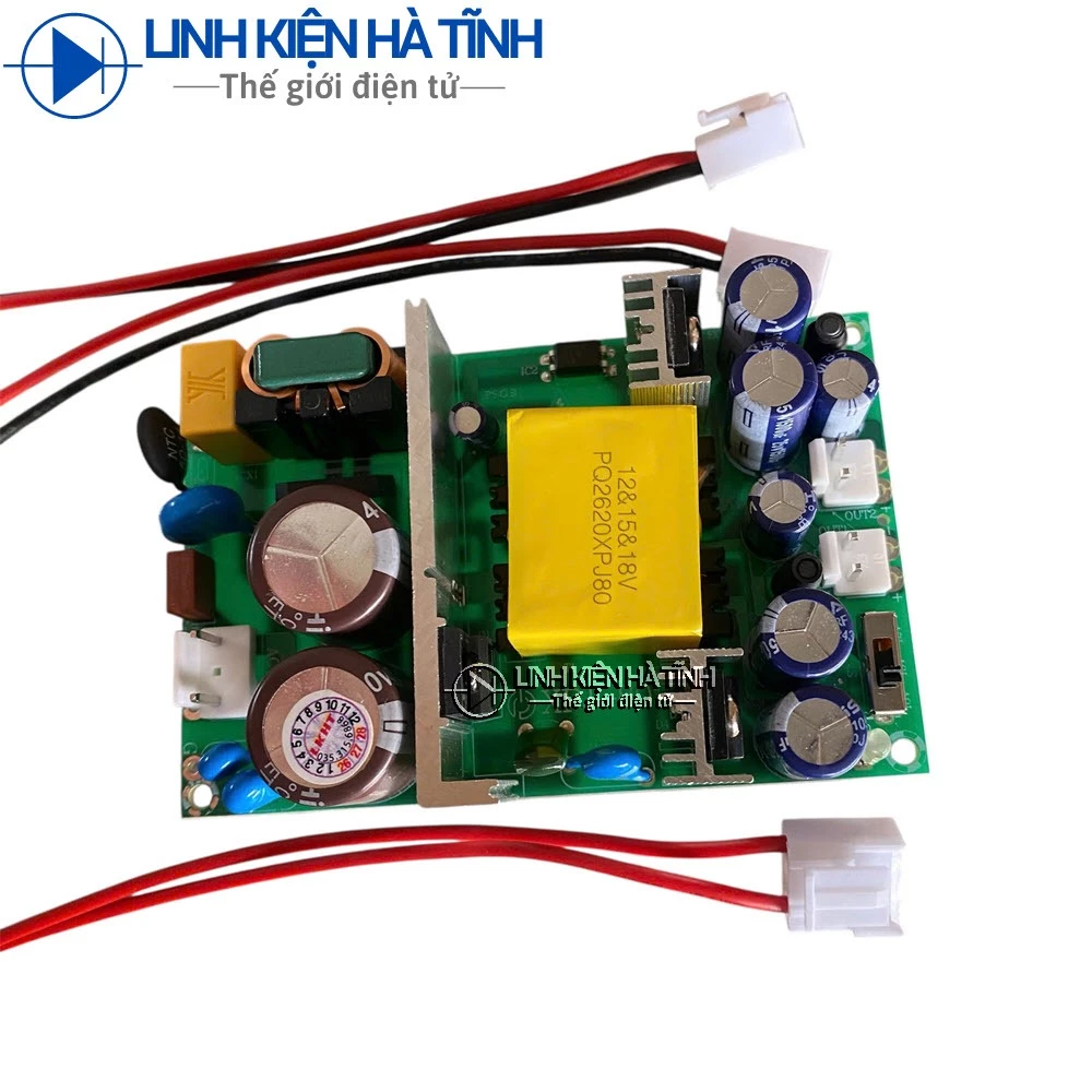 Mạch nguồn DC của mạch công suất nhỏ , nguồn vang cơ có điện áp kép DC đều chỉnh các mức 12Vx2 /15Vx2 /18Vx2, công suất 60W - TF7