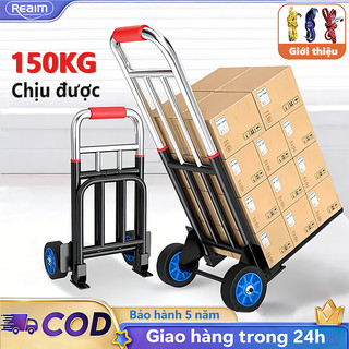 Xe đẩy hàng Xe Đẩy Gấp Gọn Được trang bị khung thép nặng và sơn chống gỉ Tải trọng 150Kg