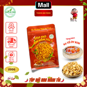 Tóp Mỡ Da Giòn Rim Mắm Tỏi Thiên An Food 200G (Bản Mới) - Đồ Ăn Vặt Túi Zip Ăn Liền