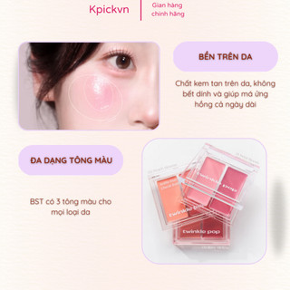 [Nội Địa Hàn] Má Hồng Kem Twinkle Pop (2 Ô Màu) - Căng Bóng, Tự Nhiên, Lâu Trôi