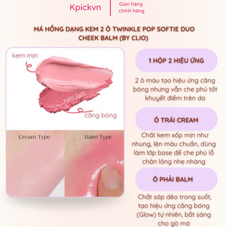 [Nội Địa Hàn] Má Hồng Kem Twinkle Pop (2 Ô Màu) - Căng Bóng, Tự Nhiên, Lâu Trôi