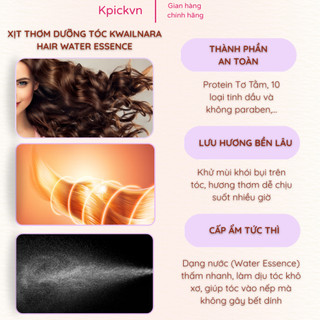 [Nội Địa Hàn] Xịt Dưỡng Tóc Nước Hoa Kwailnara Hair Water Essence - Cấp Ẩm, Mềm Mượt, Lưu Hương Lâu