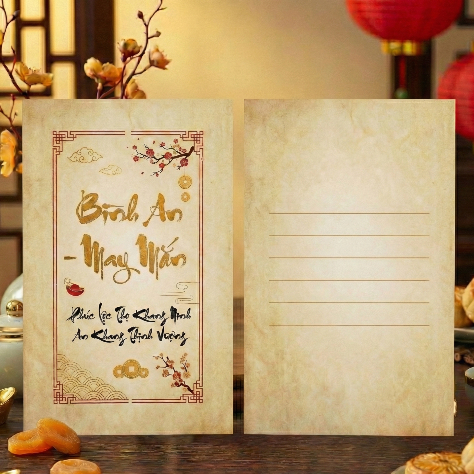 Set Quà Tặng Bình An Lá Bồ Đề Mạ Vàng Và Xu Hoa Mai Phong Thủy, quà tặng lưu niệm cho gia đình và người thân.