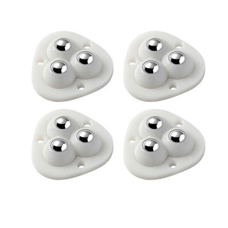 (BÁNH XE 3 BI) Bộ 4 Con Lăn Làm Bằng Thép Không Gỉ Có Miếng Dán Di Chuyển Đồ Vật Xoay 360º Tiện Lợi
