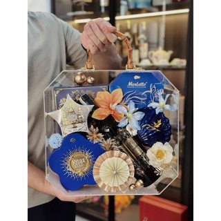 [HỎA TỐC] Hộp Cốp Nhựa Mica Cắm Hoa - Hộp Cốp Mica Đựng Quà Tết Hộp Quà Tặng Hộp Đựng Set Quà Tết Quai Đồng
