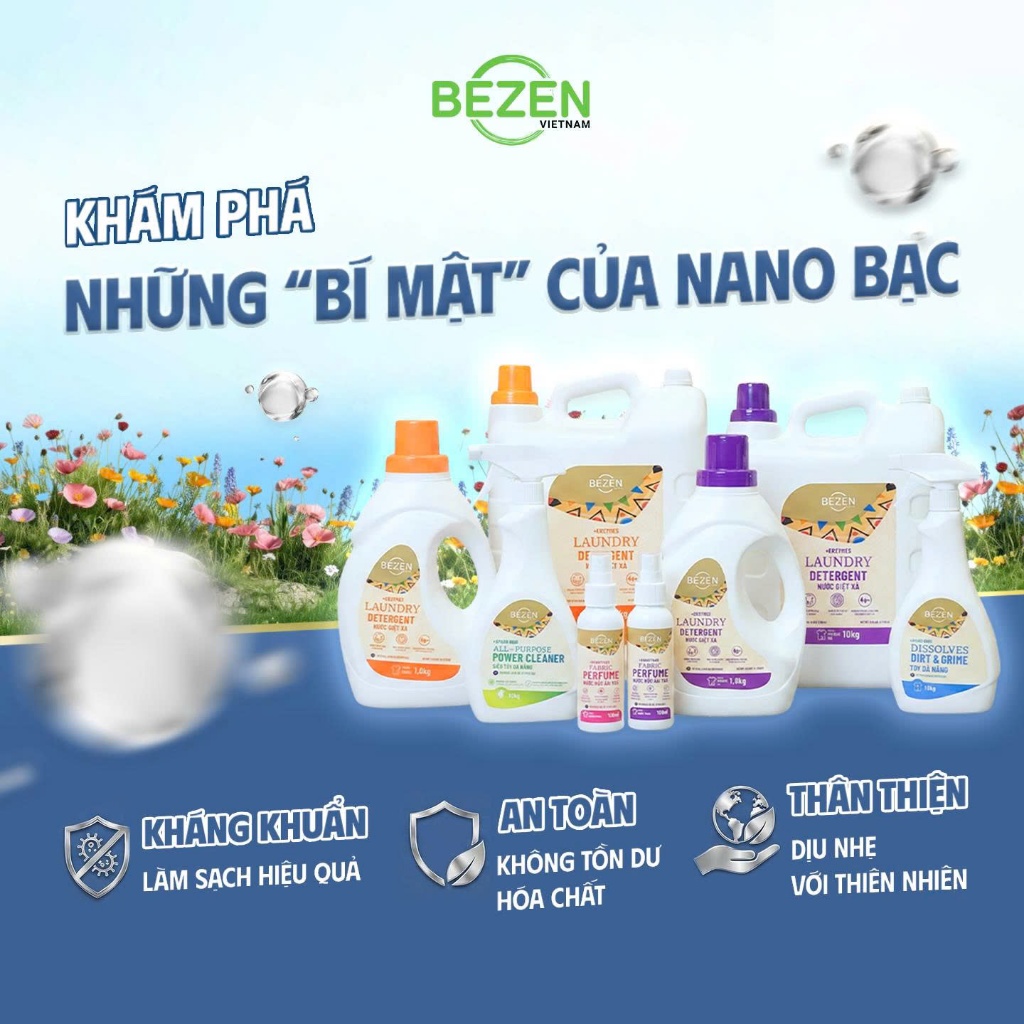 Nước Giặt Xả BEZEN Hương Chuông Đỏ Lưu Hương Dài Lâu, Sạch Thơm Mềm Mại Kháng Khuẩn Tự Nhiên