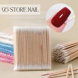 Tăm bông chùi khoé , chùi lem viền móng 2 đầu - set 100 cây