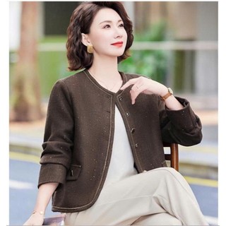 Áo Khoác Dạ Thanh Lịch Trẻ Trung Cho Nữ Trung Niên AD62