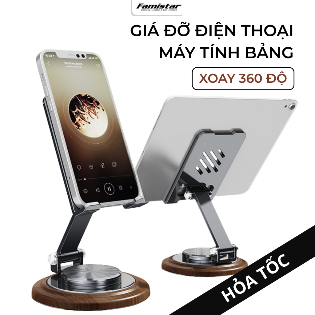 Giá đỡ điện thoại máy tính bảng GD12 Famistar, Chống Trượt, Hợp Kim Chắc Chắn, Nhỏ Gọn