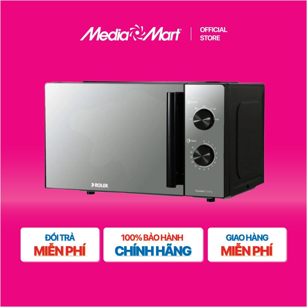 Miễn phí Ship - Lò vi sóng 20 Lít Roler RM-3130G - 5 chế độ nấu - Bảo hành 2 năm chính hãng