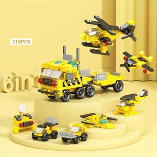Bộ lắp ghép mô hình các loại phương tiện 6in1 HT Toys