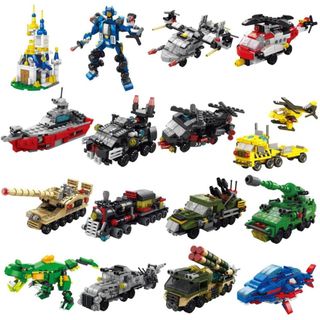 Bộ lắp ghép mô hình các loại phương tiện 6in1 HT Toys