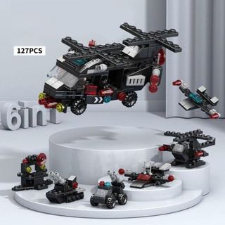 Bộ lắp ghép mô hình các loại phương tiện 6in1 HT Toys
