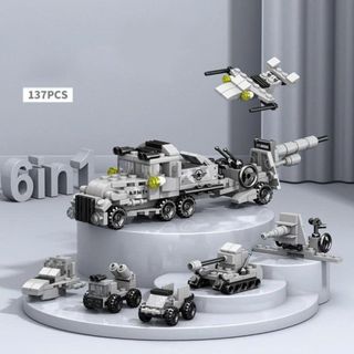 Bộ lắp ghép mô hình các loại phương tiện 6in1 HT Toys