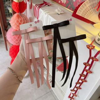 Set 2 kẹp nơ đuôi dài phối trang phục áo dài, yếm,….