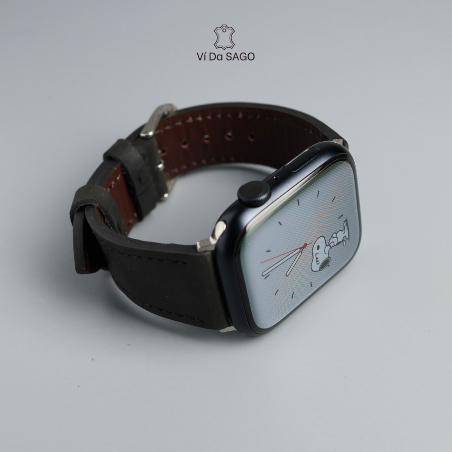 Dây đeo da bò thật cho Apple Watch 38mm-49mm, tương thích IWatch 1-11, SE3, chống mồ hôi, kháng nước nhẹ