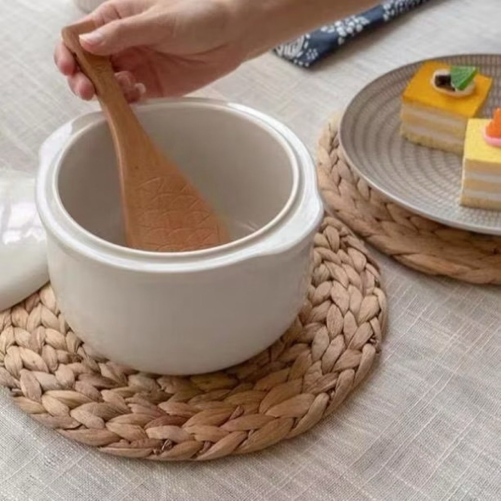 [Loại 1] Thảm cói, tấm lót cói hình tròn đa dạng hoạ tiết để lót nồi , lót bình hoa decor trang trí